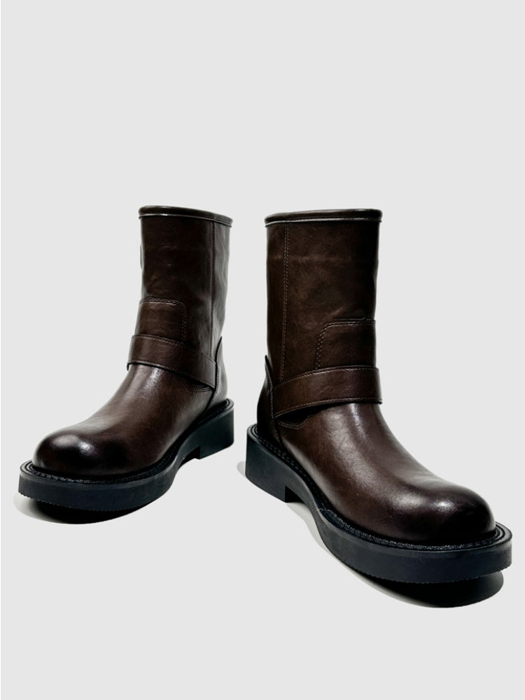 Retro Polished Boots British Style Slimming Leg Length Martin Boots【s0000014292】