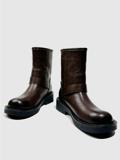 Retro Polished Boots British Style Slimming Leg Length Martin Boots【s0000014292】