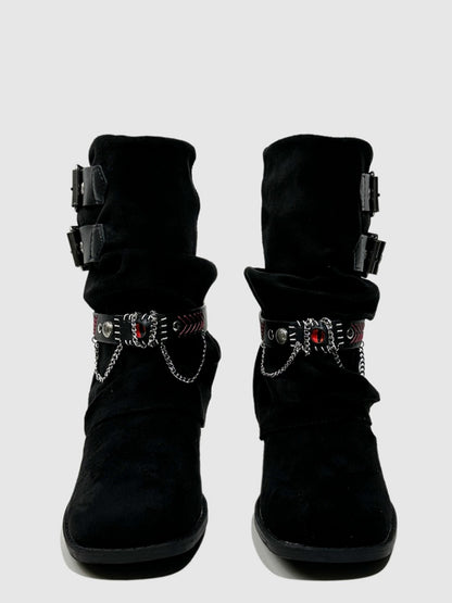 Western Cowboy Boots Short Cut Slimming Fashion Boots Babe Dancing Punk Pants Tube Boots【s0000014295】