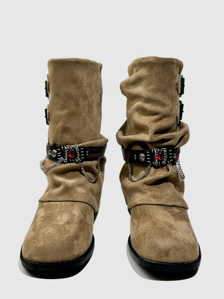 Western Cowboy Boots Short Cut Slimming Fashion Boots Babe Dancing Punk Pants Tube Boots【s0000014295】