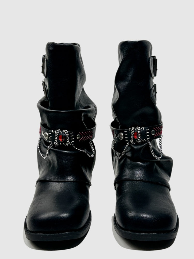 School Flower Fashion Boots Hot Girl Temperament Motorcycle Trouser Boots【s0000014296】