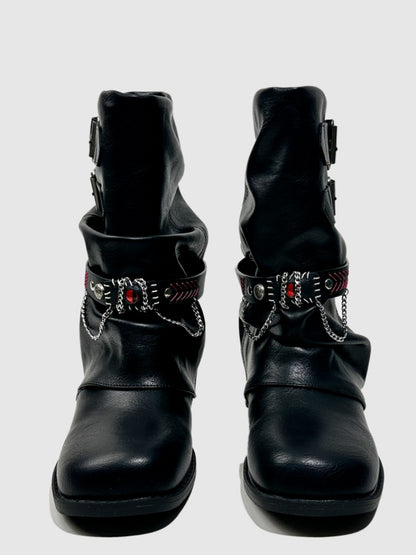 School Flower Fashion Boots Hot Girl Temperament Motorcycle Trouser Boots【s0000014296】