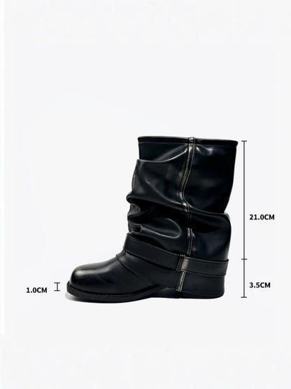 Color Polish Trouser Boots Fashion Babes Dancing Boots Belt Buckles Cool Motorcycle Boots【s0000014297】