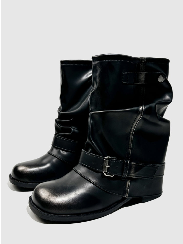 Color Polish Trouser Boots Fashion Babes Dancing Boots Belt Buckles Cool Motorcycle Boots【s0000014297】