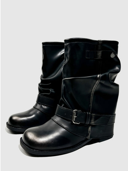 Color Polish Trouser Boots Fashion Babes Dancing Boots Belt Buckles Cool Motorcycle Boots【s0000014297】