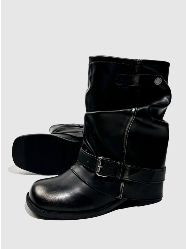 Color Polish Trouser Boots Fashion Babes Dancing Boots Belt Buckles Cool Motorcycle Boots【s0000014297】