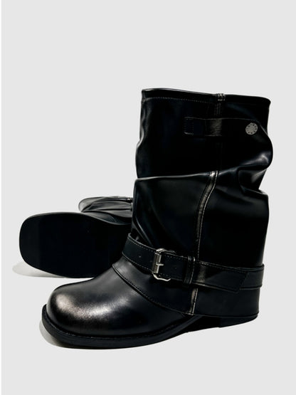 Color Polish Trouser Boots Fashion Babes Dancing Boots Belt Buckles Cool Motorcycle Boots【s0000014297】