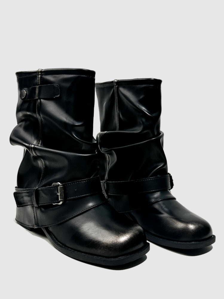 Color Polish Trouser Boots Fashion Babes Dancing Boots Belt Buckles Cool Motorcycle Boots【s0000014297】