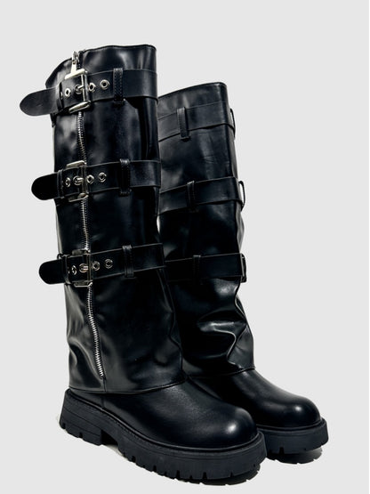 Fashion Martin Boots Elastic Band Hong Kong Trendy Sweet Cool Platform Biker Booties【s0000014299】