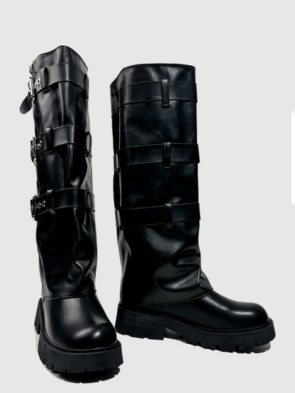 Fashion Martin Boots Elastic Band Hong Kong Trendy Sweet Cool Platform Biker Booties【s0000014299】