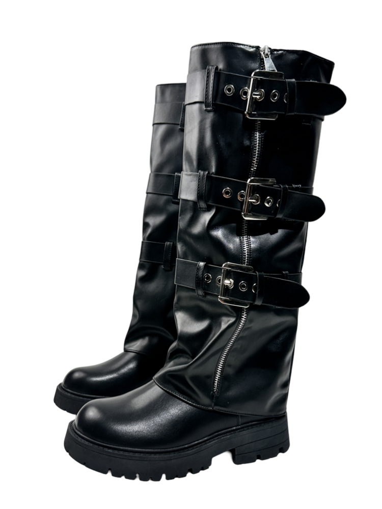 Fashion Martin Boots Elastic Band Hong Kong Trendy Sweet Cool Platform Biker Booties【s0000014299】