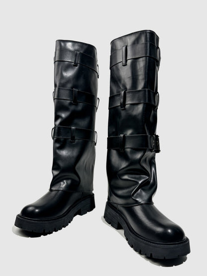 Fashion Martin Boots Elastic Band Hong Kong Trendy Sweet Cool Platform Biker Booties【s0000014299】