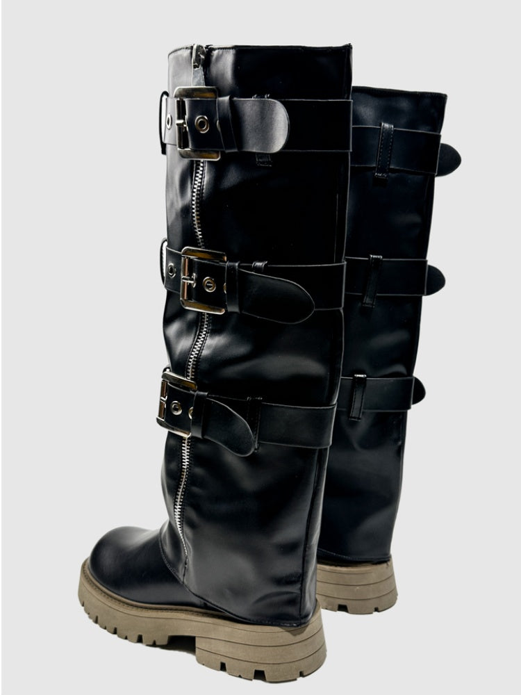 Fashion Martin Boots Elastic Band Hong Kong Trendy Sweet Cool Platform Biker Booties【s0000014299】