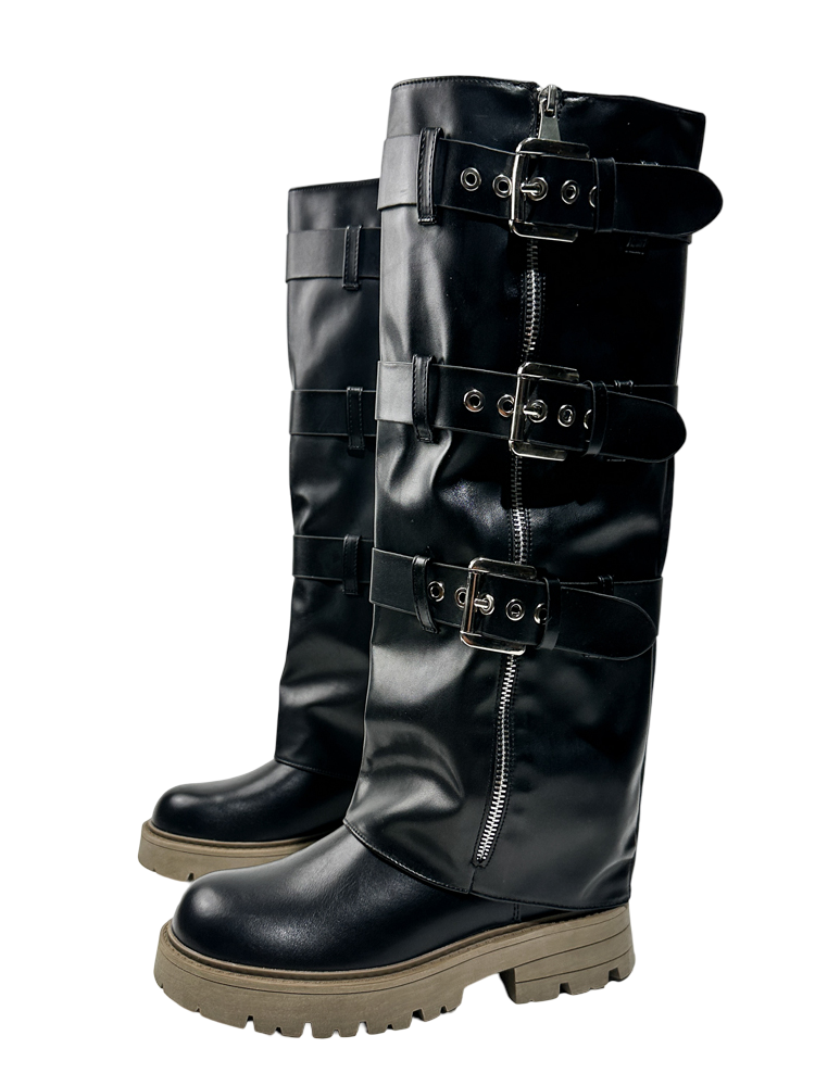 Fashion Martin Boots Elastic Band Hong Kong Trendy Sweet Cool Platform Biker Booties【s0000014299】