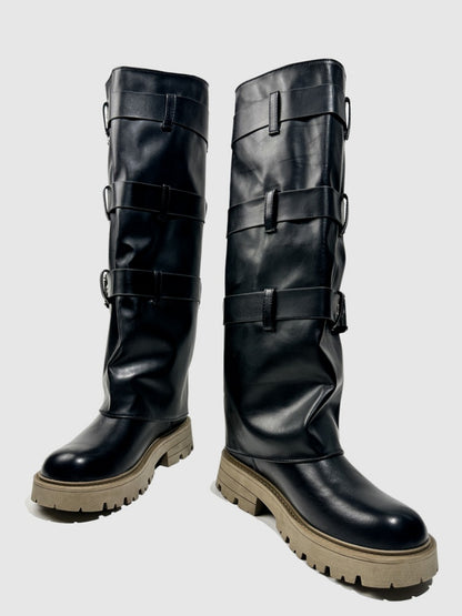 Fashion Martin Boots Elastic Band Hong Kong Trendy Sweet Cool Platform Biker Booties【s0000014299】