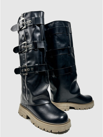 Fashion Martin Boots Elastic Band Hong Kong Trendy Sweet Cool Platform Biker Booties【s0000014299】