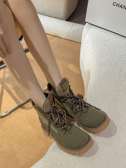 Leather Martin Boots Round-Toed Hot Girl Dancing With Platform Short Fashion Booties【s0000014300】