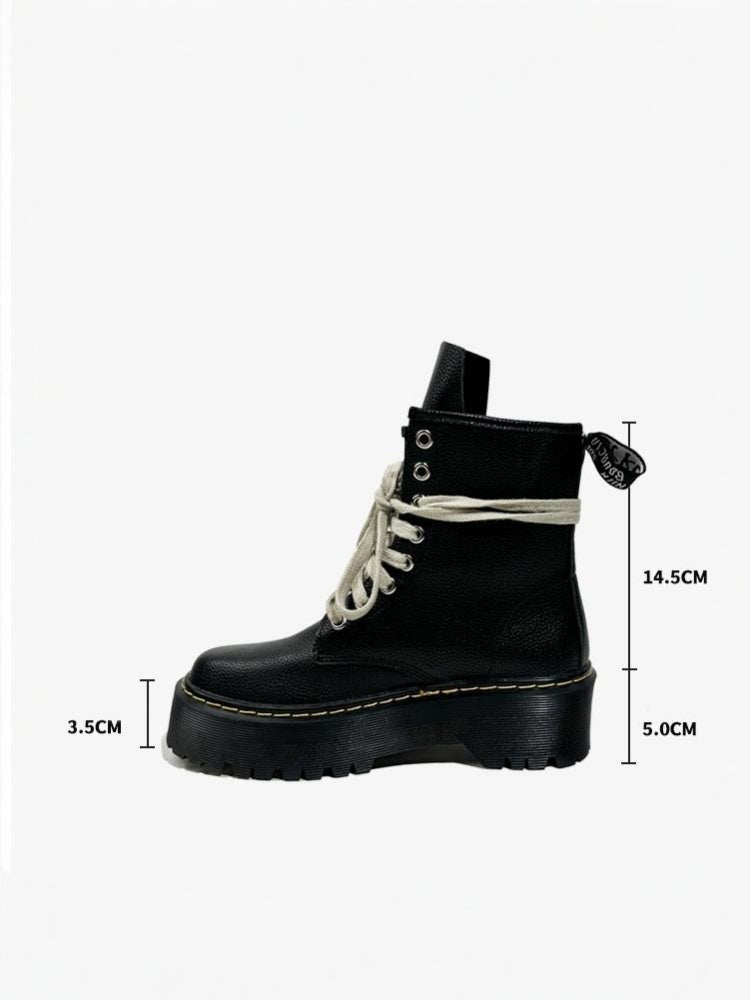 Thick-Soled Trendy Brand Martin Boots Short Cow Tendon Soles Non-Slip Leather Fashion Mid-Leg Boots【s0000014301】