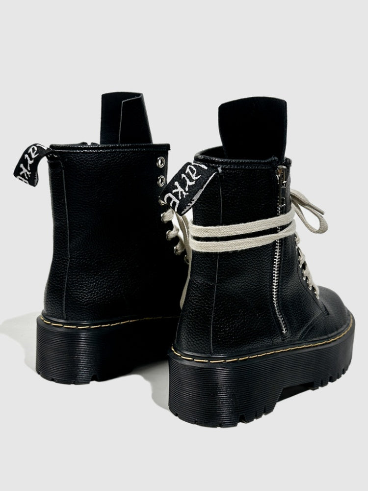 Thick-Soled Trendy Brand Martin Boots Short Cow Tendon Soles Non-Slip Leather Fashion Mid-Leg Boots【s0000014301】