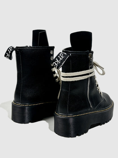 Thick-Soled Trendy Brand Martin Boots Short Cow Tendon Soles Non-Slip Leather Fashion Mid-Leg Boots【s0000014301】