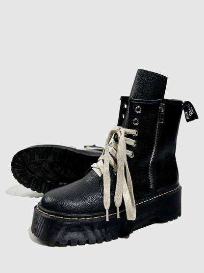 Thick-Soled Trendy Brand Martin Boots Short Cow Tendon Soles Non-Slip Leather Fashion Mid-Leg Boots【s0000014301】