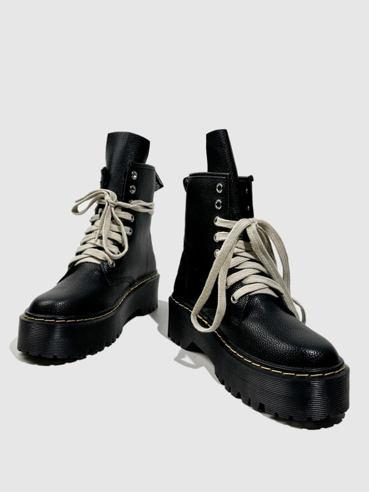 Thick-Soled Trendy Brand Martin Boots Short Cow Tendon Soles Non-Slip Leather Fashion Mid-Leg Boots【s0000014301】