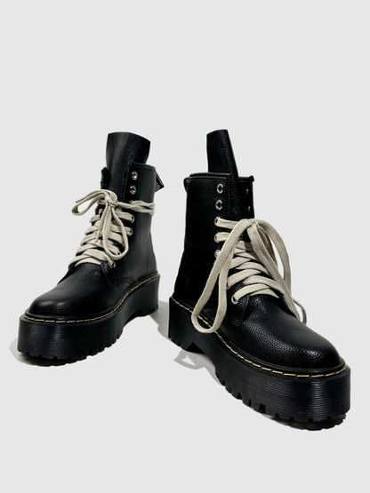 Thick-Soled Trendy Brand Martin Boots Short Cow Tendon Soles Non-Slip Leather Fashion Mid-Leg Boots【s0000014301】