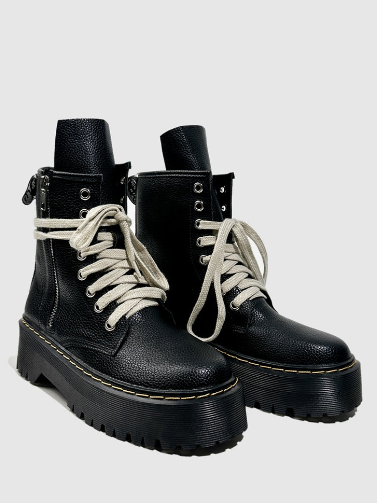 Thick-Soled Trendy Brand Martin Boots Short Cow Tendon Soles Non-Slip Leather Fashion Mid-Leg Boots【s0000014301】