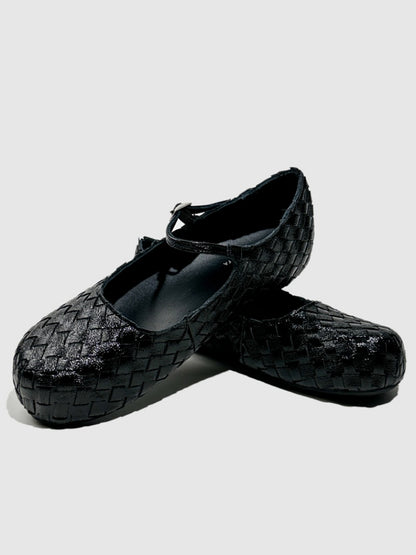 Gold Woven Ballerina Female French Low Heel Gentle Fairy Style Mary Jane Shoes【s0000014303】