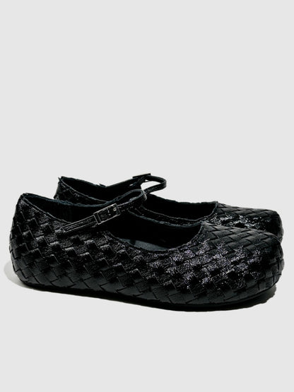 Gold Woven Ballerina Female French Low Heel Gentle Fairy Style Mary Jane Shoes【s0000014303】