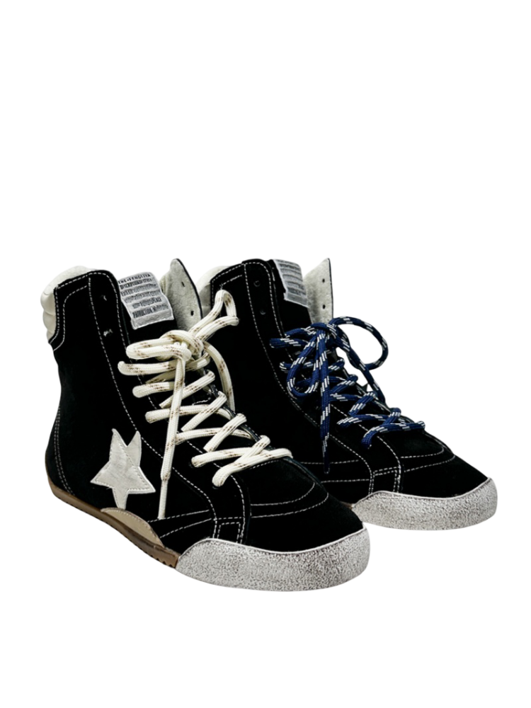 Flat Casual High-Tops Pentagram Dirty Shoes Fashion Moral Training Lace-Up Booties【s0000014304】