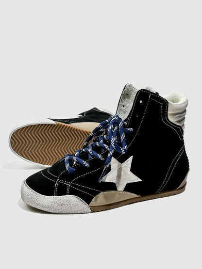 Flat Casual High-Tops Pentagram Dirty Shoes Fashion Moral Training Lace-Up Booties【s0000014304】