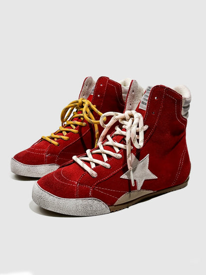 Flat Casual High-Tops Pentagram Dirty Shoes Fashion Moral Training Lace-Up Booties【s0000014304】