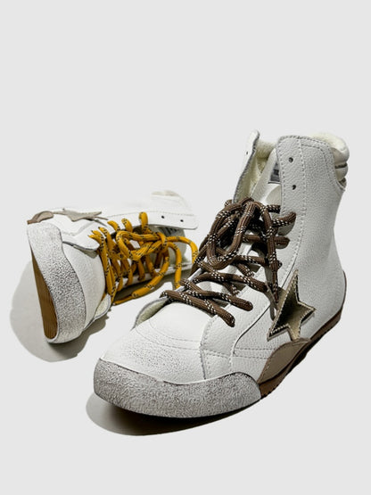 Flat Casual High-Tops Pentagram Dirty Shoes Fashion Moral Training Lace-Up Booties【s0000014304】