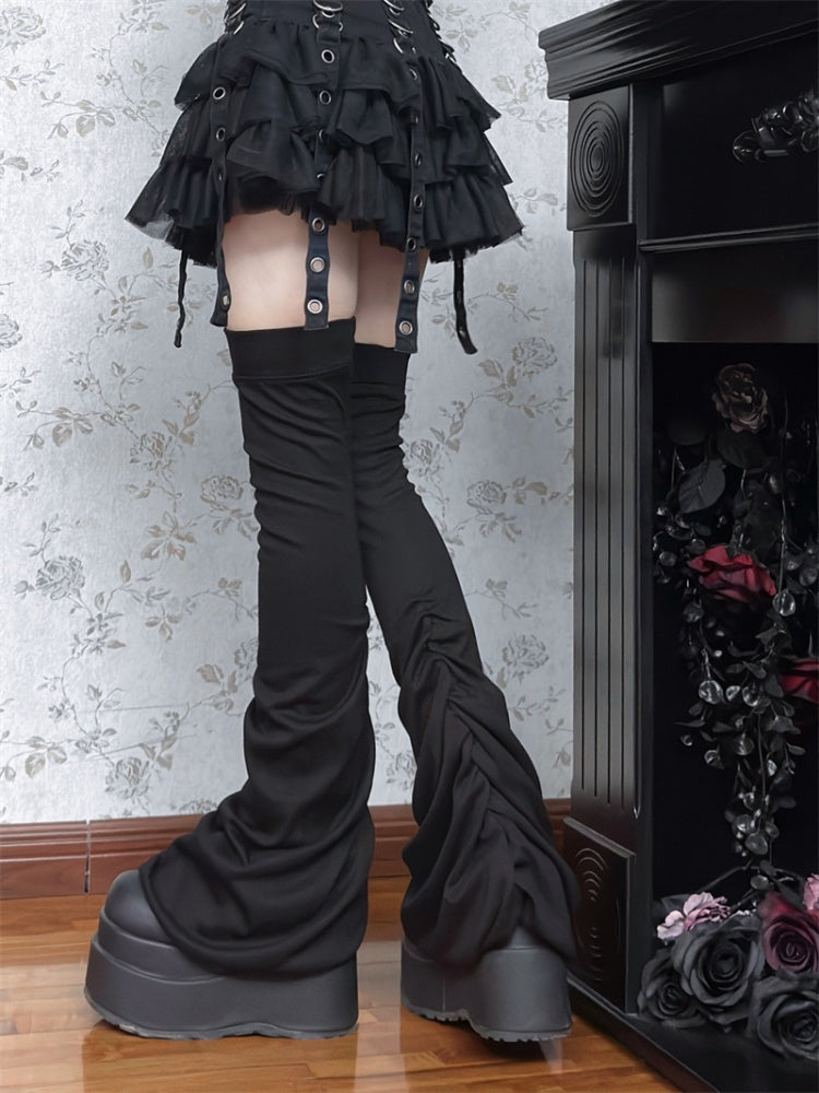 Over The Knee Pinch Pleated Leg Sleeve Subculture Basic【s0000014306】
