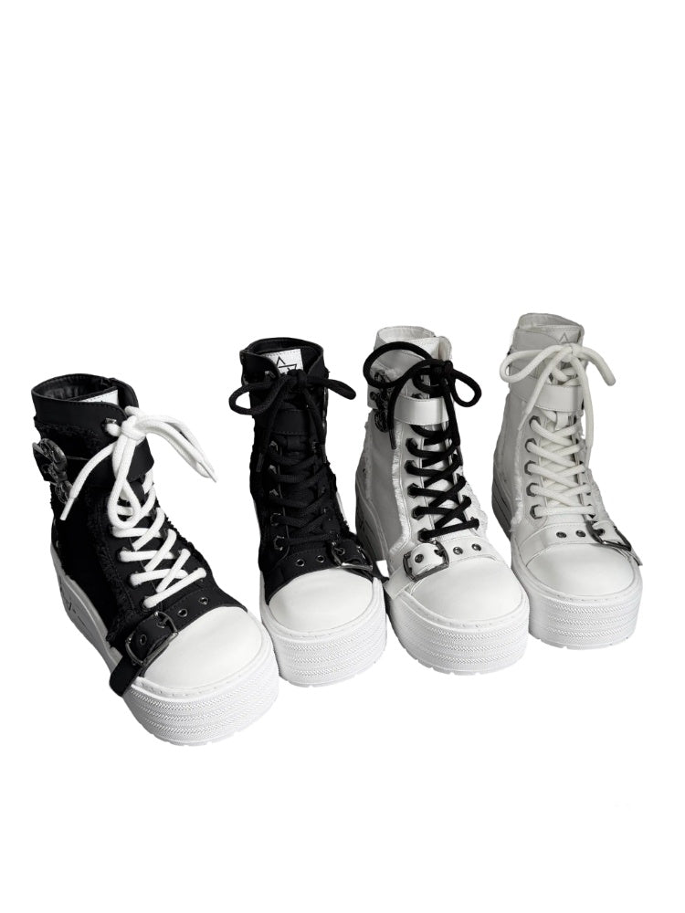 Satanic Contract Booties Subculture Girls' Platform Canvas Booties【s0000014307】