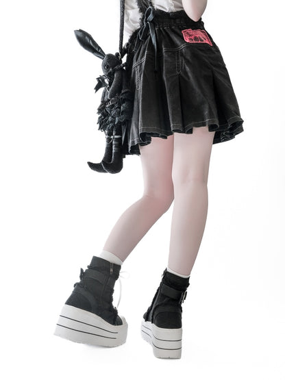 Satanic Contract Booties Subculture Girls' Platform Canvas Booties【s0000014307】