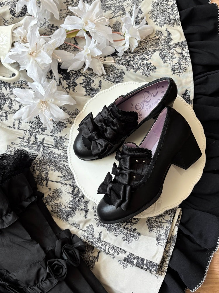 Castle Nocturne Satin Elegant Cla Lolita Heel Shoes【s0000014308】