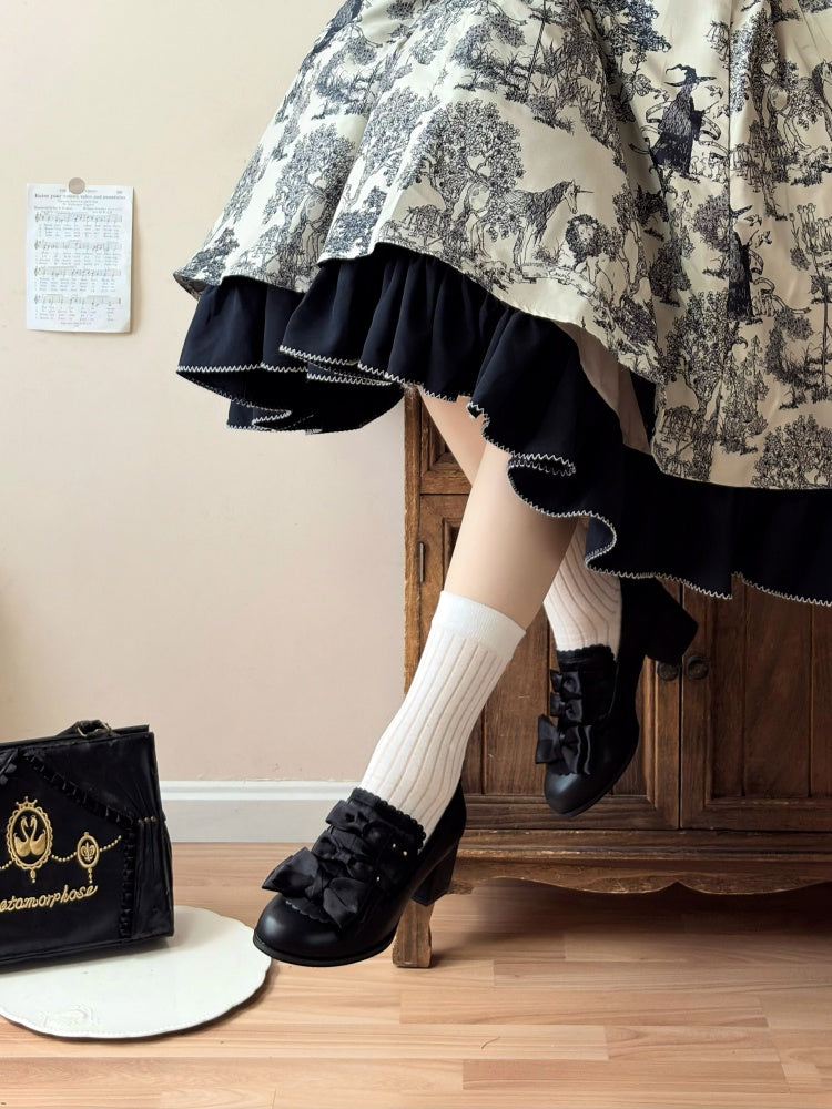 Castle Nocturne Satin Elegant Cla Lolita Heel Shoes【s0000014308】