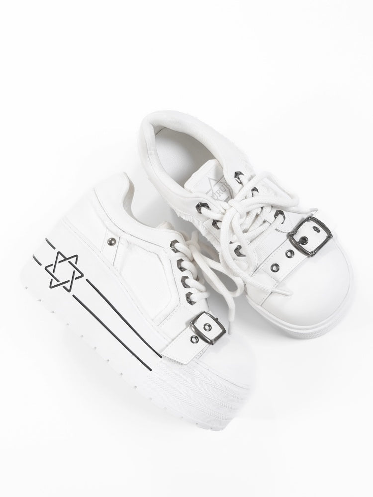 Satan's Contract Low-Top Version Subculture Girl's Platform Canvas Shoes【s0000014309】