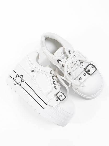 Satan's Contract Low-Top Version Subculture Girl's Platform Canvas Shoes【s0000014309】