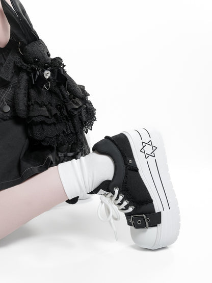 Satan's Contract Low-Top Version Subculture Girl's Platform Canvas Shoes【s0000014309】