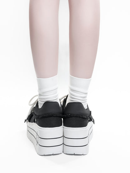 Satan's Contract Low-Top Version Subculture Girl's Platform Canvas Shoes【s0000014309】