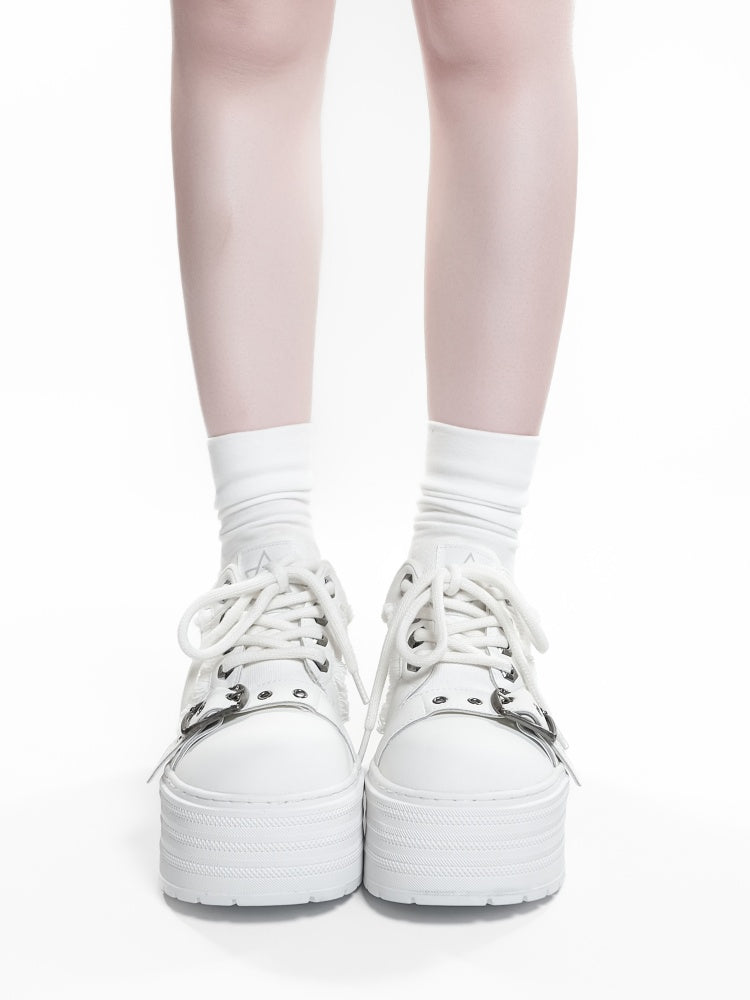 Satan's Contract Low-Top Version Subculture Girl's Platform Canvas Shoes【s0000014309】