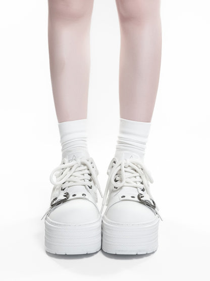 Satan's Contract Low-Top Version Subculture Girl's Platform Canvas Shoes【s0000014309】