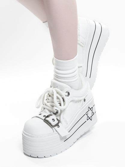Satan's Contract Low-Top Version Subculture Girl's Platform Canvas Shoes【s0000014309】