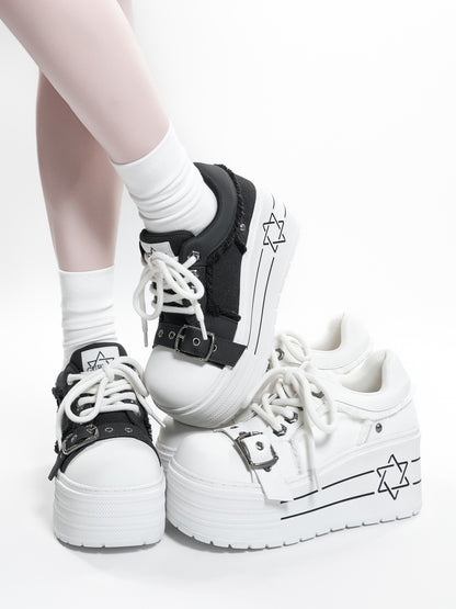 Satan's Contract Low-Top Version Subculture Girl's Platform Canvas Shoes【s0000014309】
