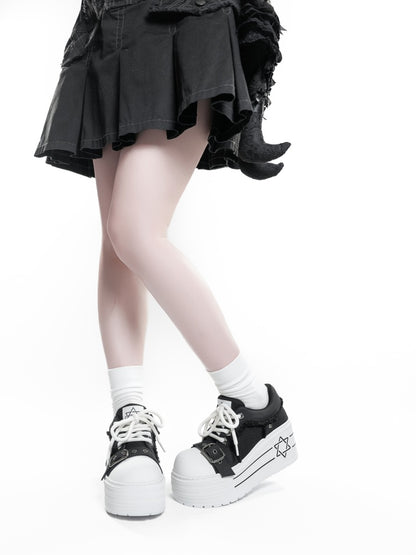 Satan's Contract Low-Top Version Subculture Girl's Platform Canvas Shoes【s0000014309】