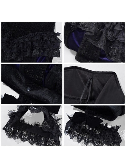 Day Of Mourning Gothic Velvet Lace Culottes Gorgeous Pumpkin Pants Halloween【s0000014311】