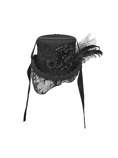 Day Of Mourning Gothic Style Flat Top Strap Duke Wool Hat Halloween【s0000014313】